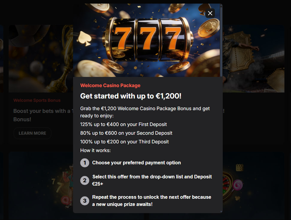Bonus de bienvenue — Aruba Bet casino